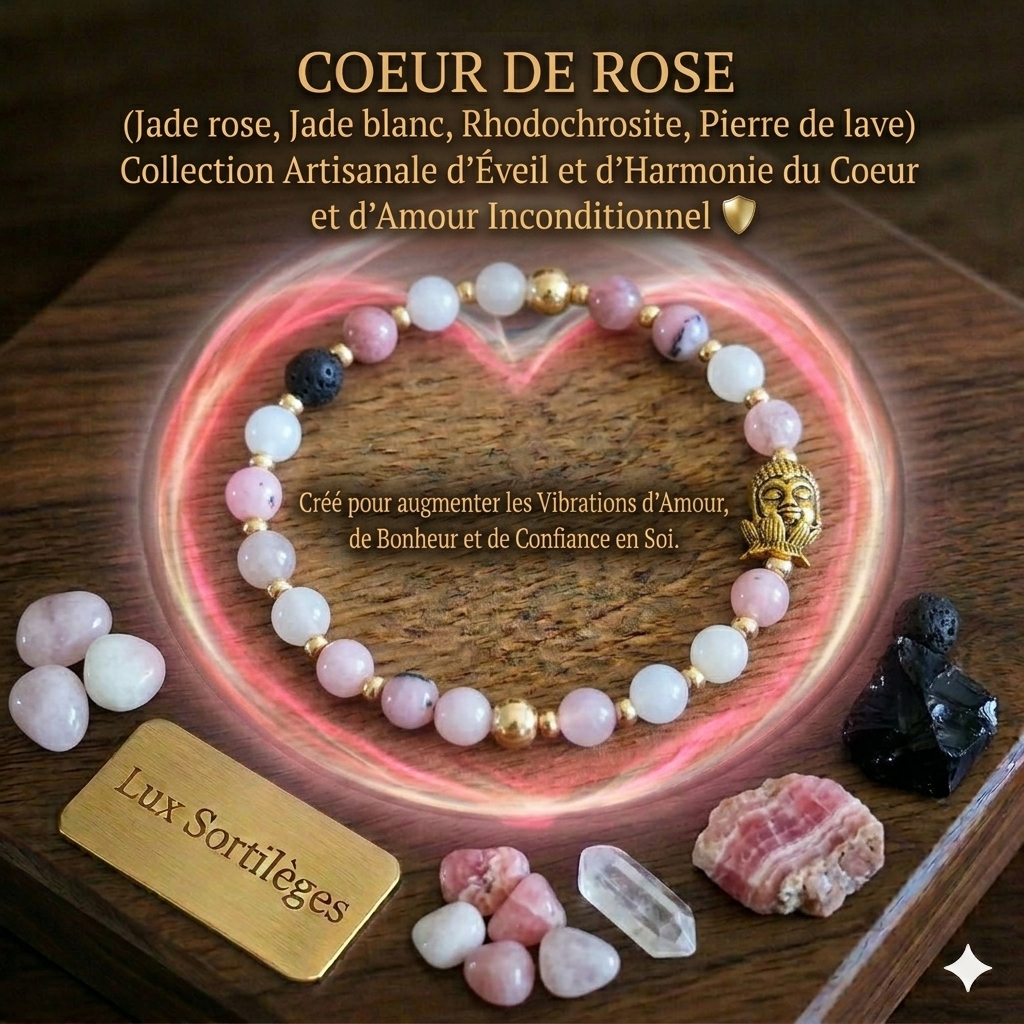 Bracelet Coeur de Rose - Lux Sortilèges
